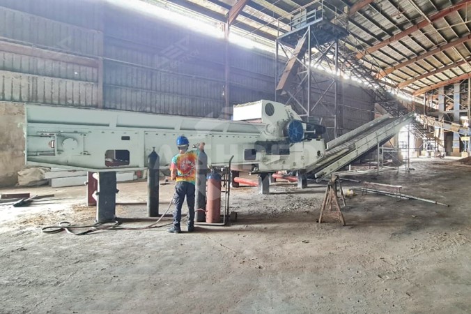 Drtič bubnový pro projekt recyklace kokosových slupek na Filipínách